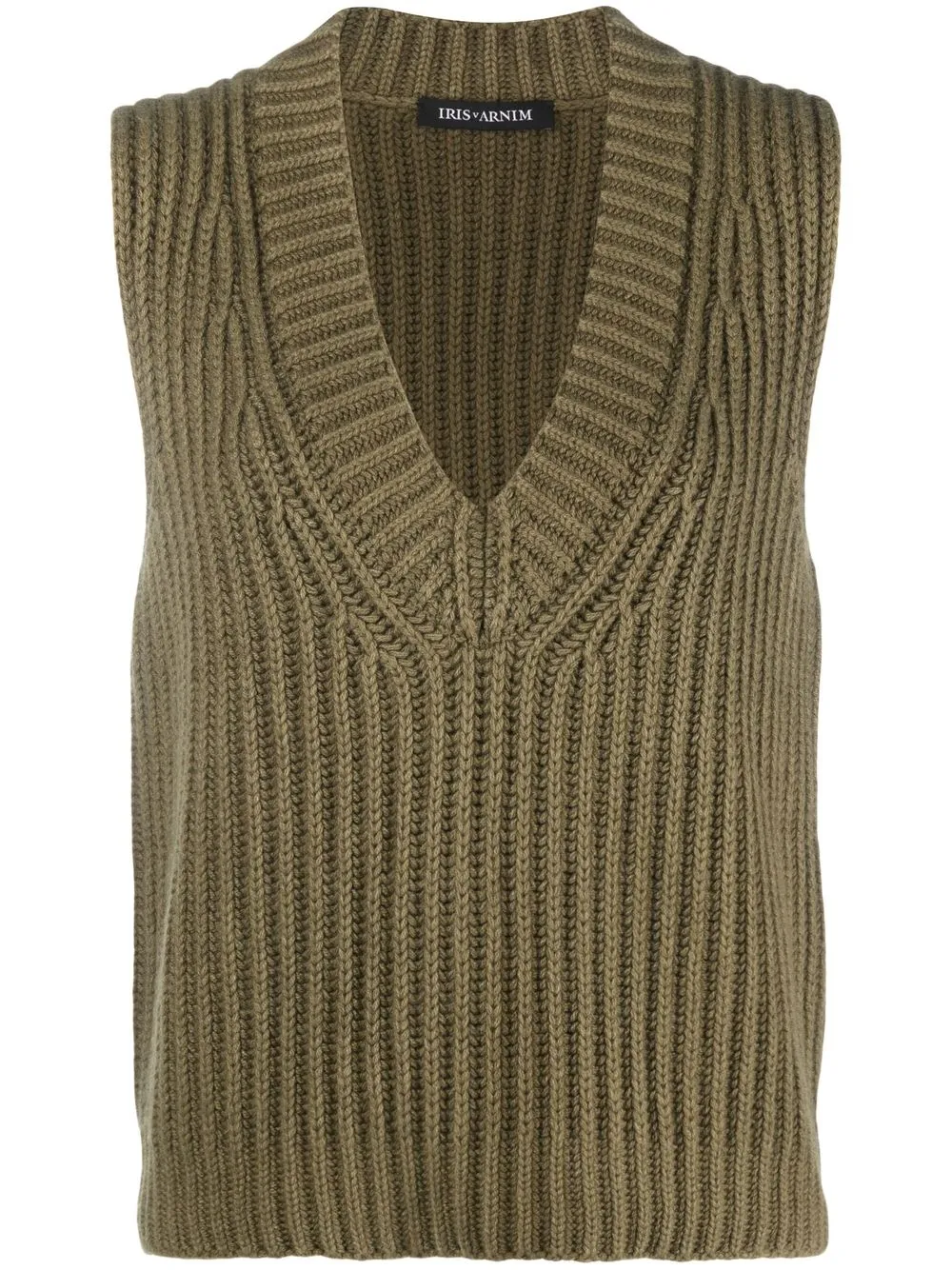 

Iris Von Arnim deep V-neck knit vest - Green
