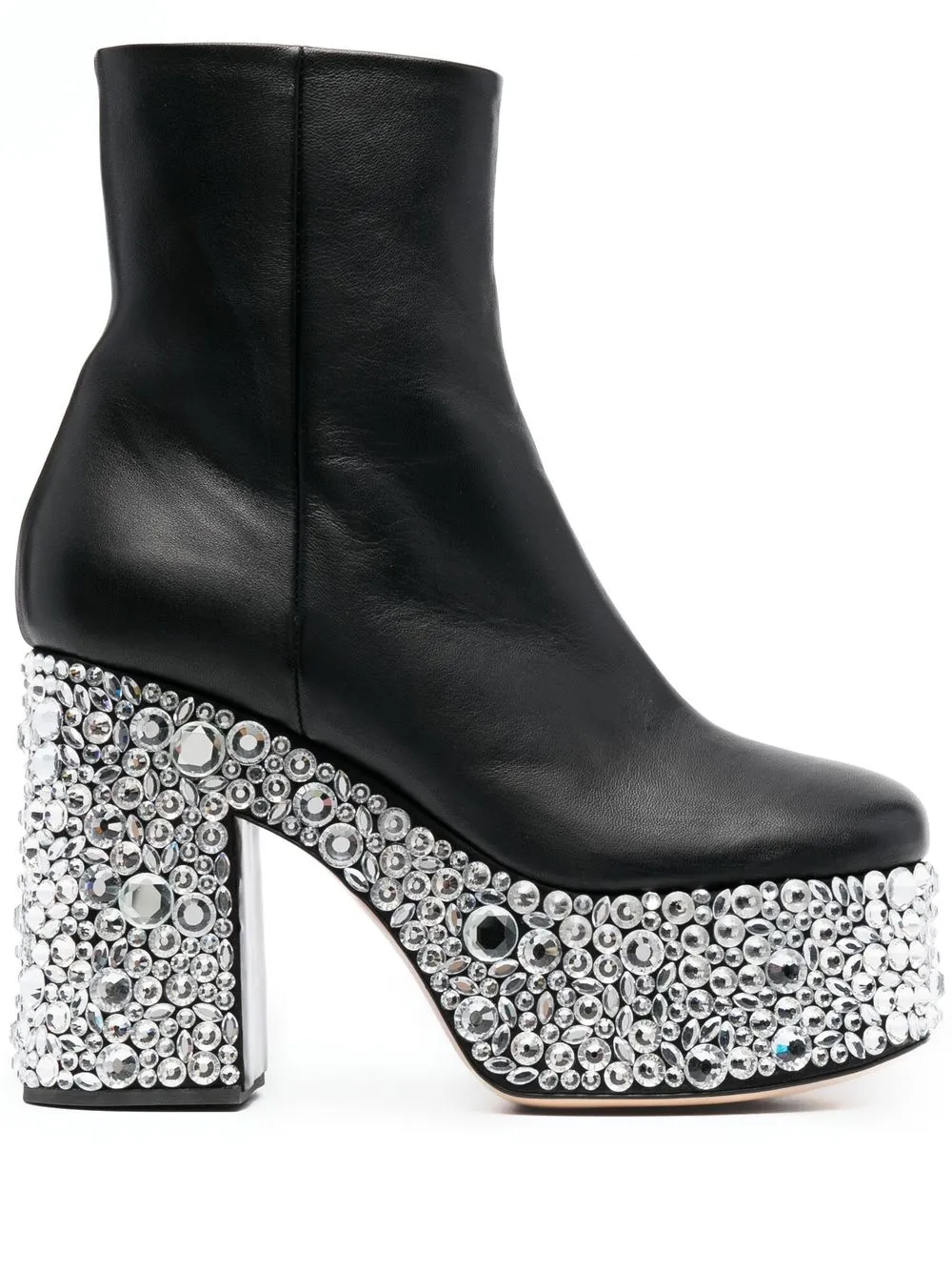 

Haus of Honey Croco Crystal 120mm ankle boots - Black