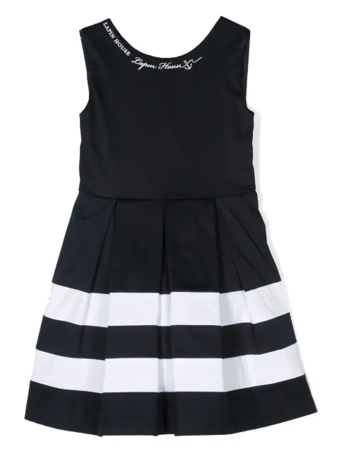 Lapin House striped bow-detail dress