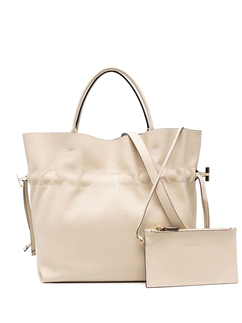 

Coccinelle logo-lettering leather tote bag - Neutrals
