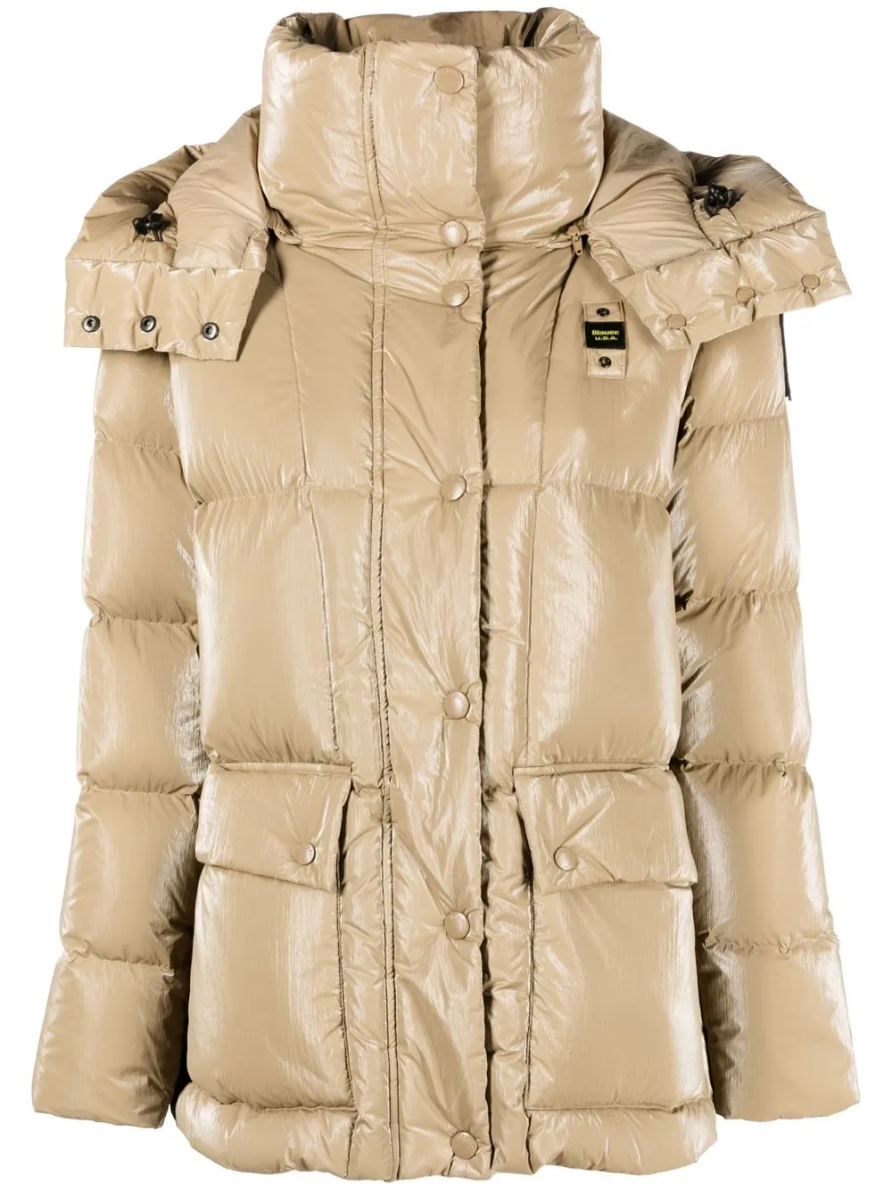 

Blauer funnel neck puffer jacket - Neutrals