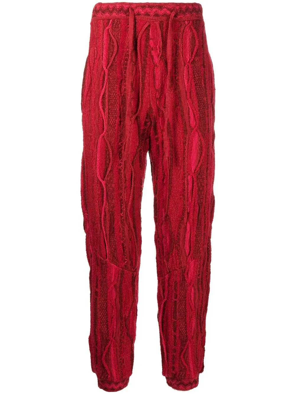 

Kapital geometric-pattern knitted straight pants - Red