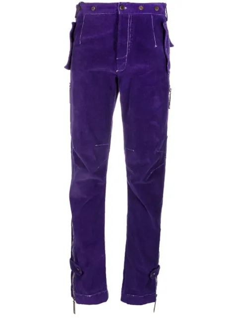 Dolce & Gabbana Pre-Owned 2000s strap-detailed velvet effect trousers
