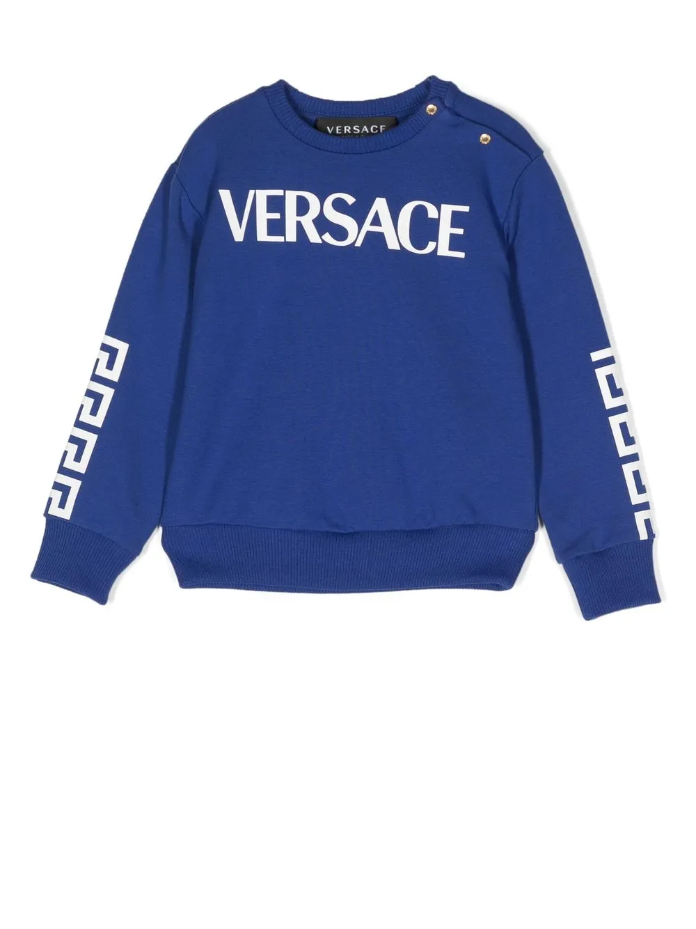 

Versace Kids logo-print crew-neck sweatshirt - Blue