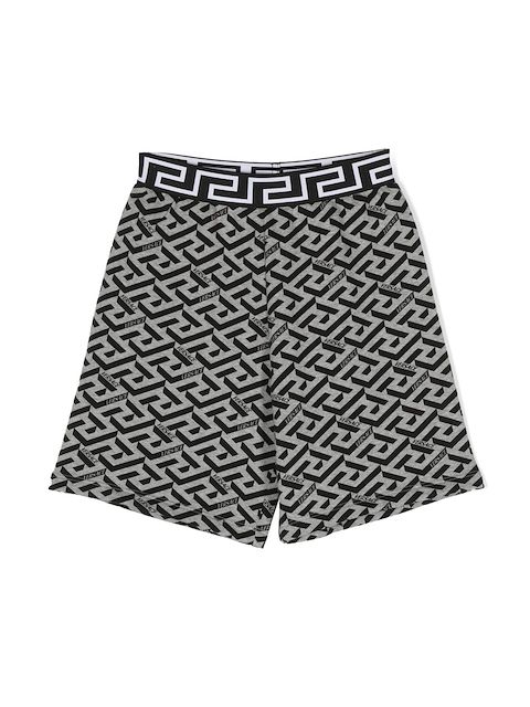 Versace Kids all-over monogram-print shorts
