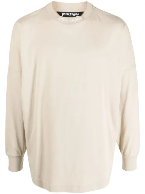 Palm Angels logo-print long-sleeved sweatshirt