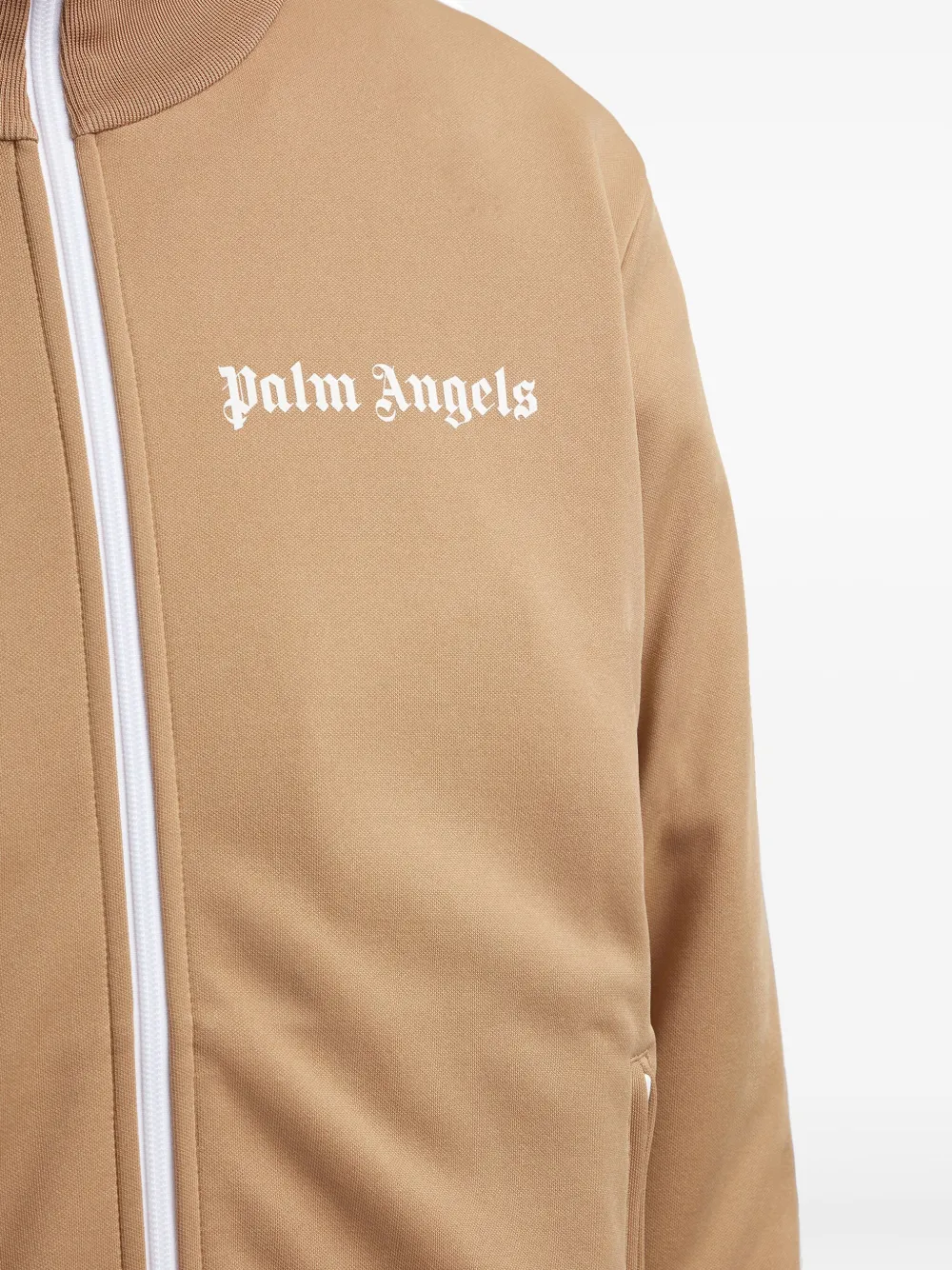 関税込み【Palm Angels】Designプルオーバー ラスト1点 Palm Angels logo-print Track Jacket | Neutrals | FARFETCH