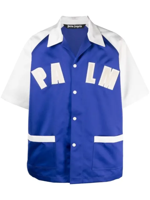 Palm Angels camisa bowling con logo bordado