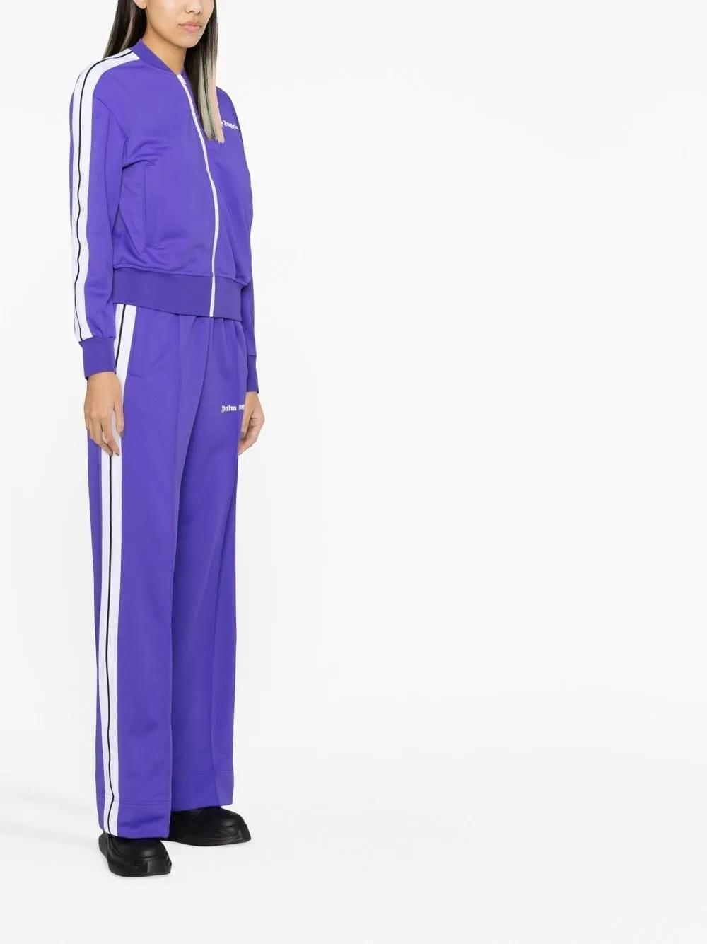 Palm Angels Logo-print Track Pants In Violet White