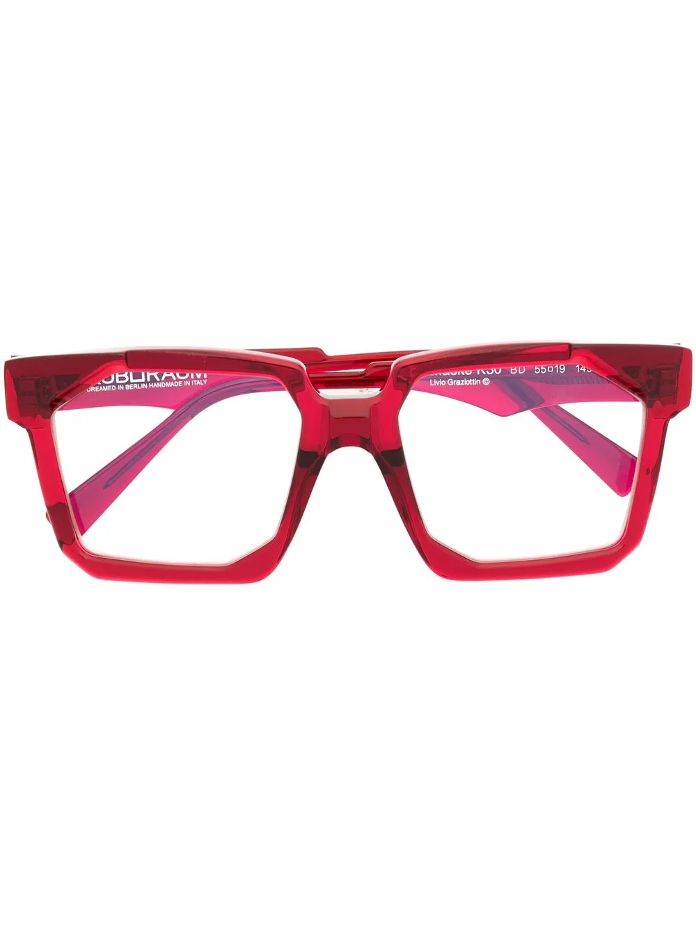 

Kuboraum K30 square-frame glasses - Red