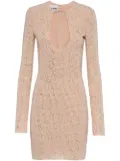 Miu Miu embroidered georgette mini dress - Neutrals