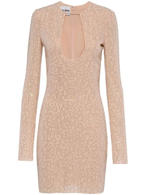 Miu Miu embroidered georgette mini dress