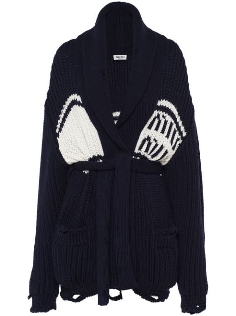 Miu Miu cardigan ceinturé à col châle