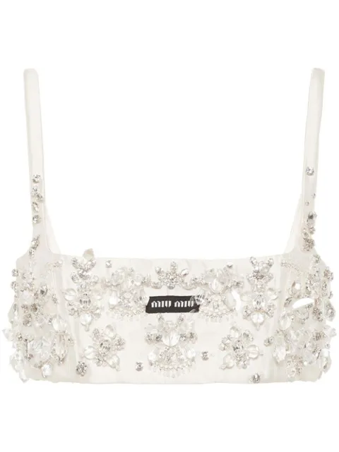 Miu Miu bead-embellished cropped top