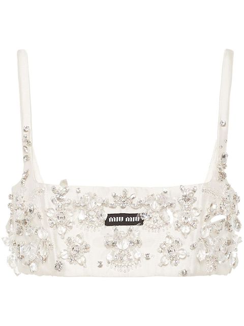 Miu Miu bead-embellished cropped top