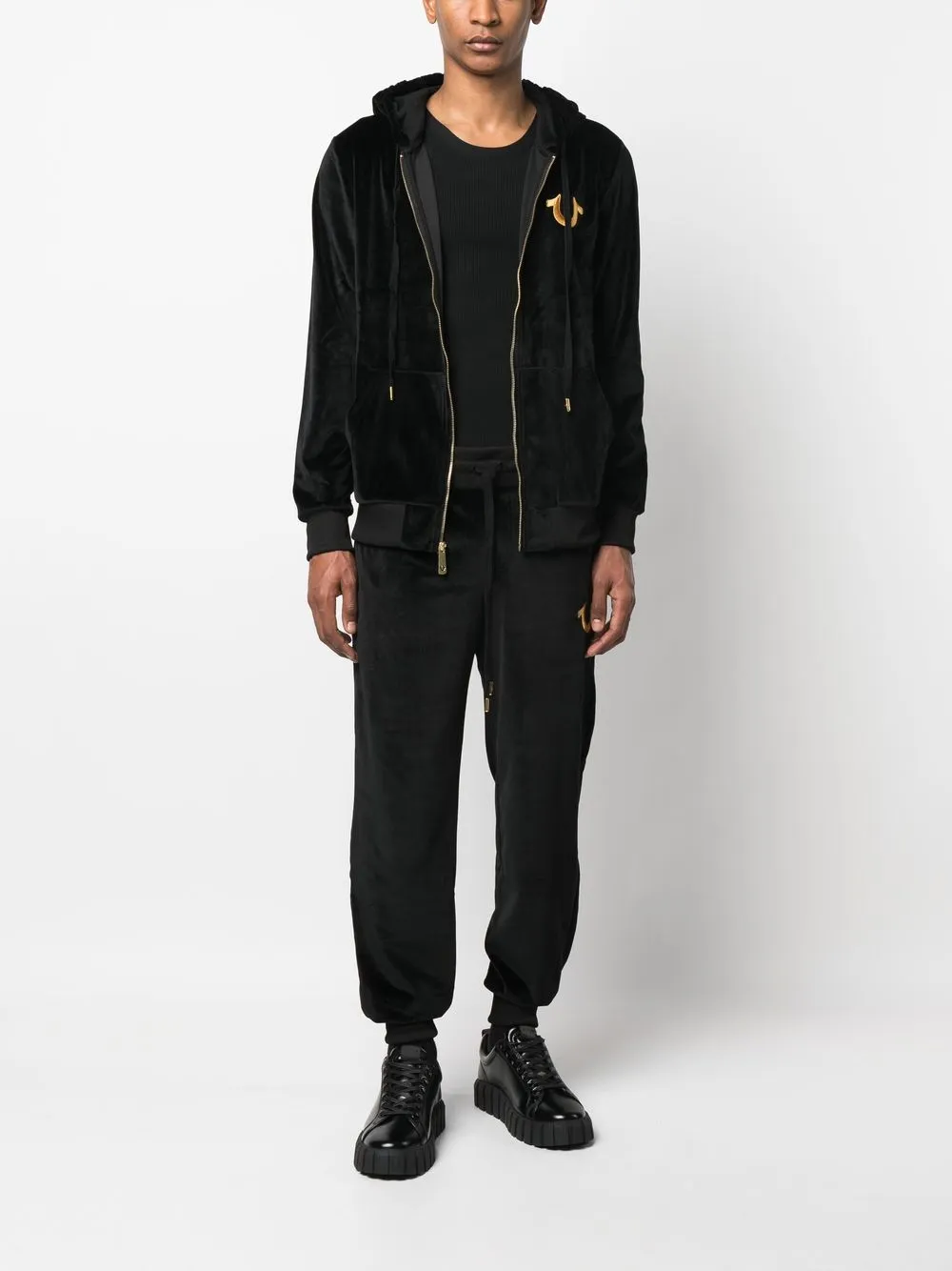 True Religion Hoodie met logoprint - Zwart