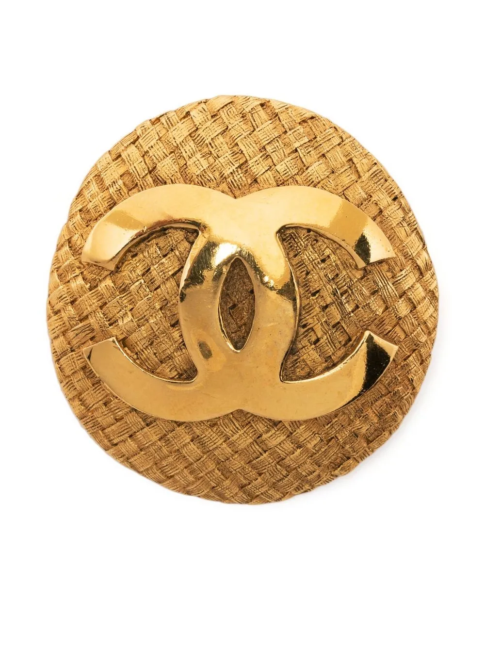 

CHANEL Pre-Owned 1994 CC round brooch - Gold