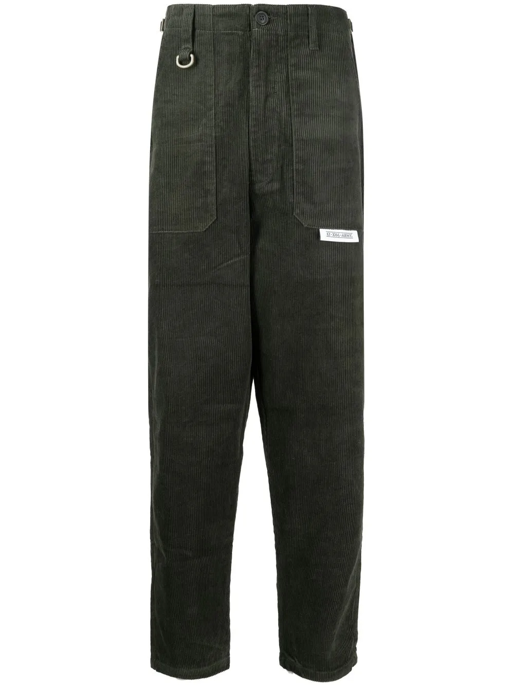 

izzue carabine-attachment corduroy trousers - Green