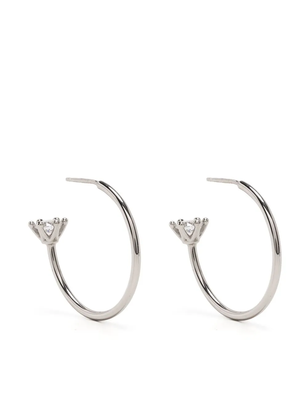 

d'heygere Solitaire hoop earrings - Silver