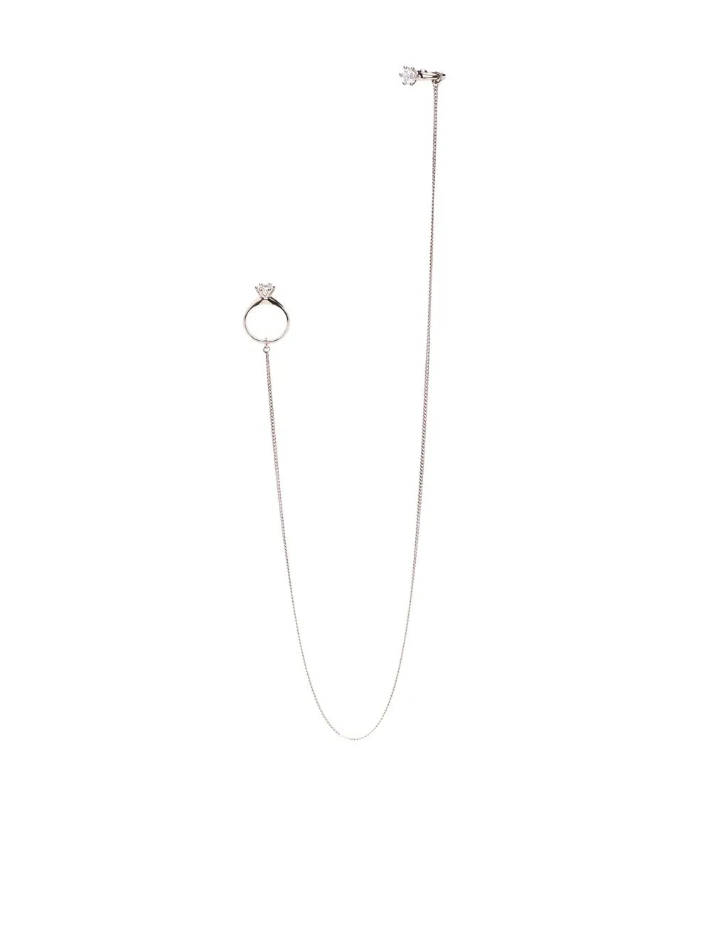 

d'heygere ring chain earring - Silver