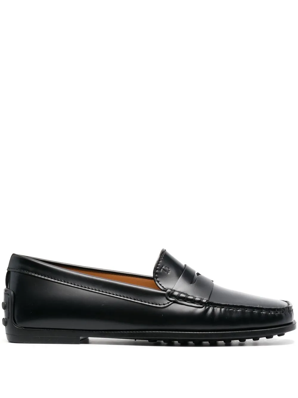 

Tod's square-toe leather Penny loafers - Black