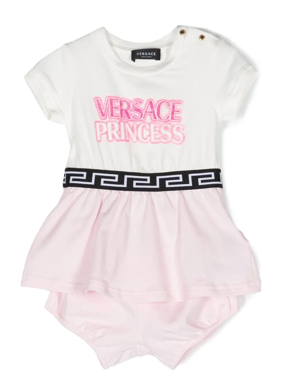 

Versace Kids vestido estilo playera con logo estampado - Rosado