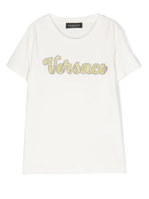 Versace Kids crystal-embellished logo T-shirt