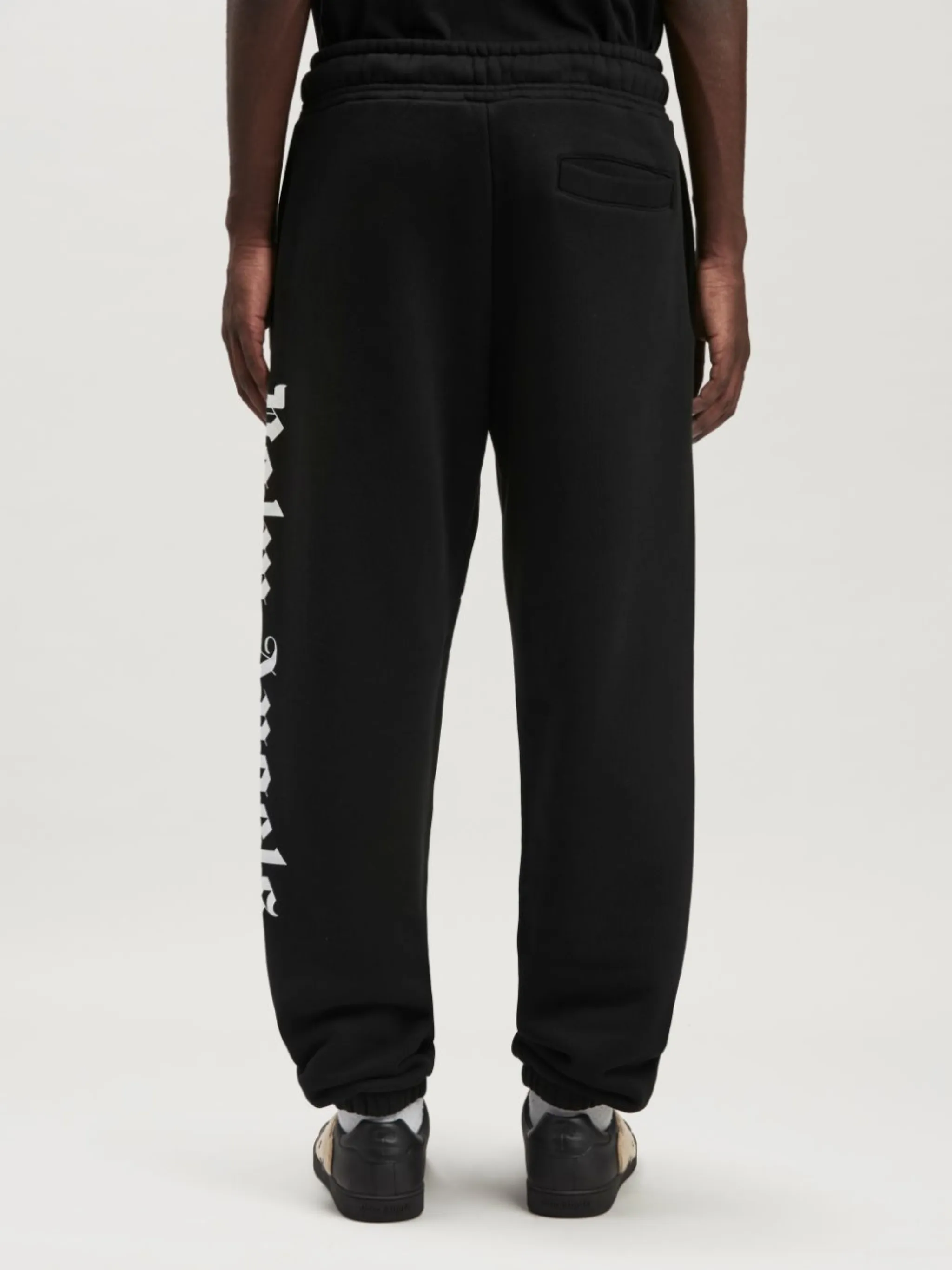 logo-print drawstring sweatpants in black - Palm Angels® Official