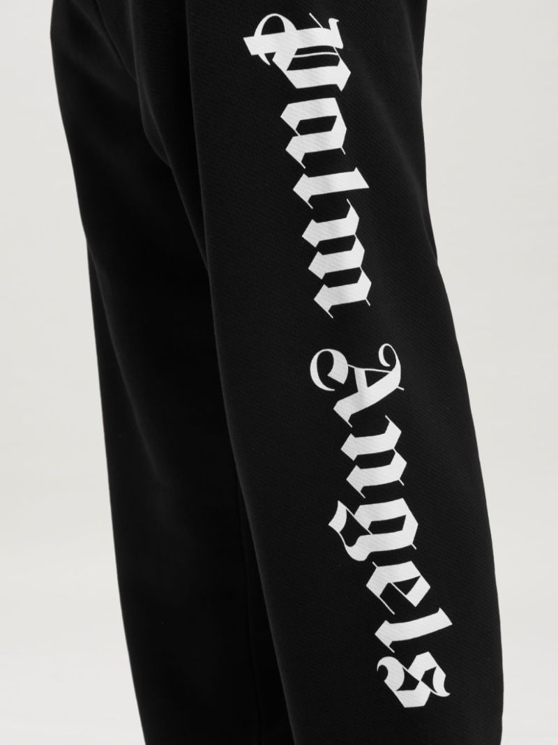 logo-print drawstring sweatpants in black - Palm Angels® Official