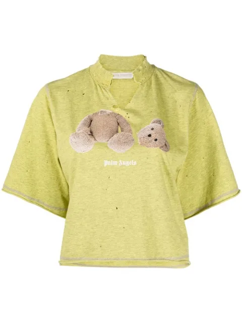 Palm Angels Bear-print distressed T-shirt