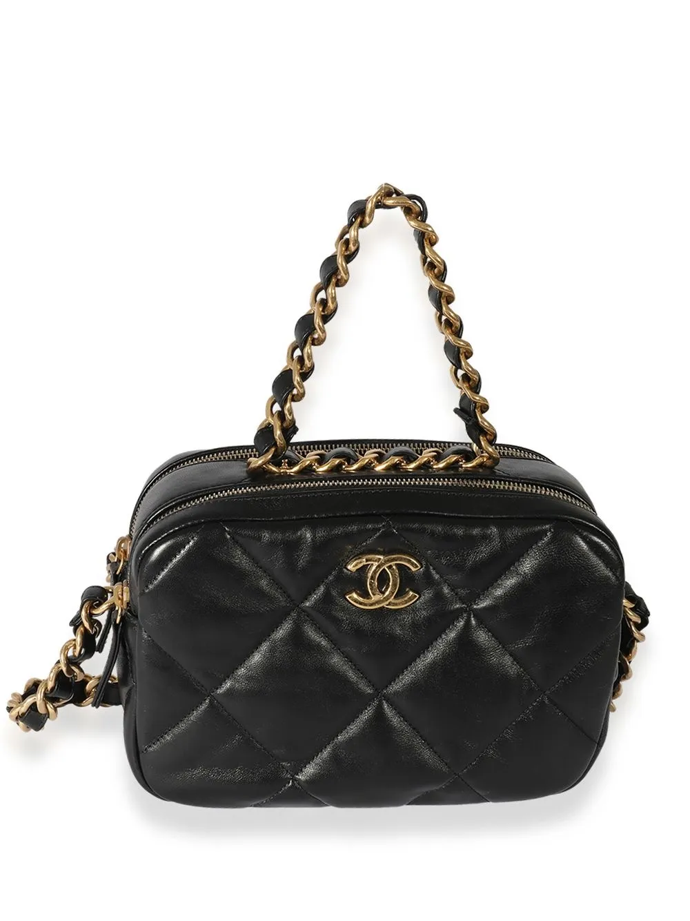 

CHANEL Pre-Owned CC diamond-quilted 2way bag - Black