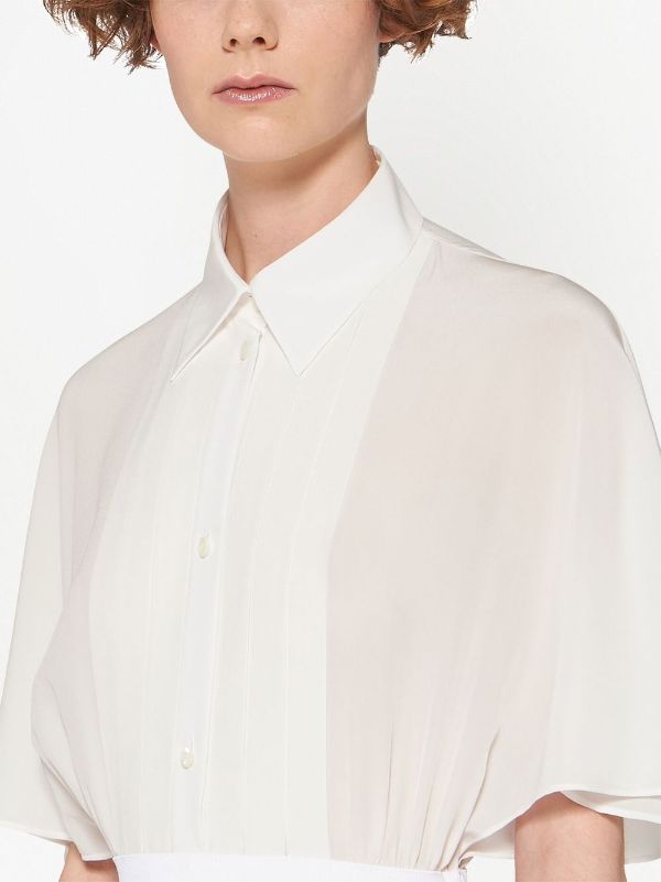 Miu Miu Long Crepe De Chine Shirt Dress - Farfetch