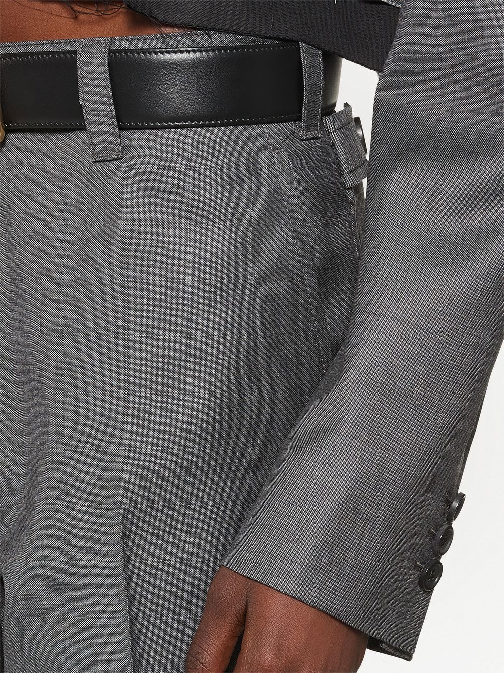 Shop Miu Miu Grisaille Straight-leg Trousers In Grau