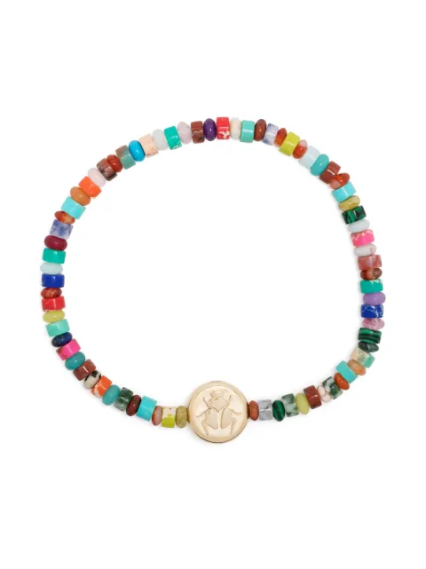 LUIS MORAIS 14kt yellow gold Scarab beaded bracelet