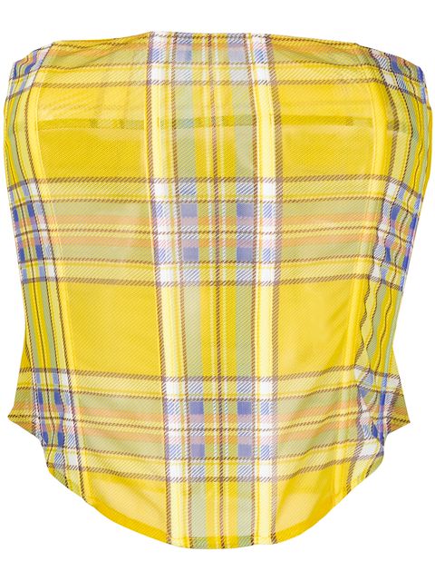 Miaou Peri plaid-print corset