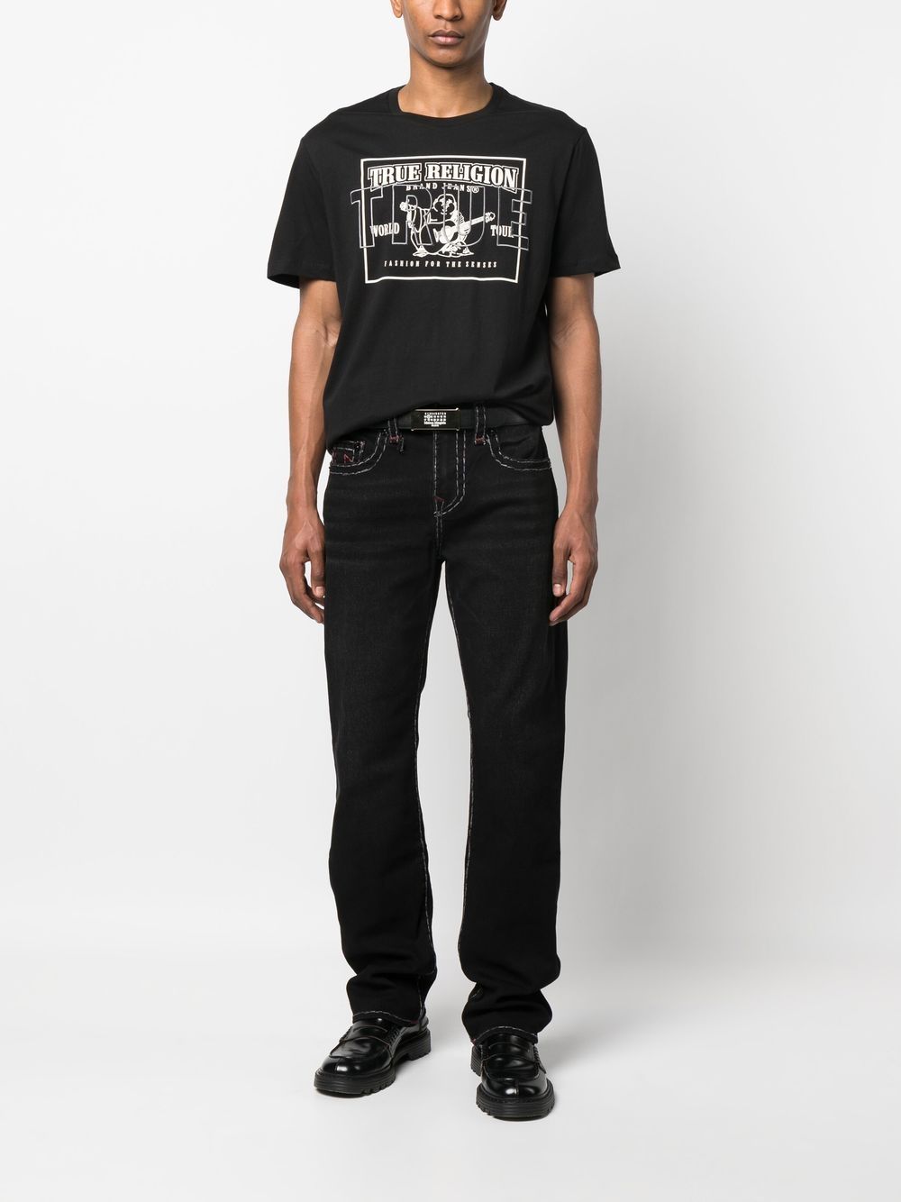 True Religion T-shirt met logoprint - Zwart