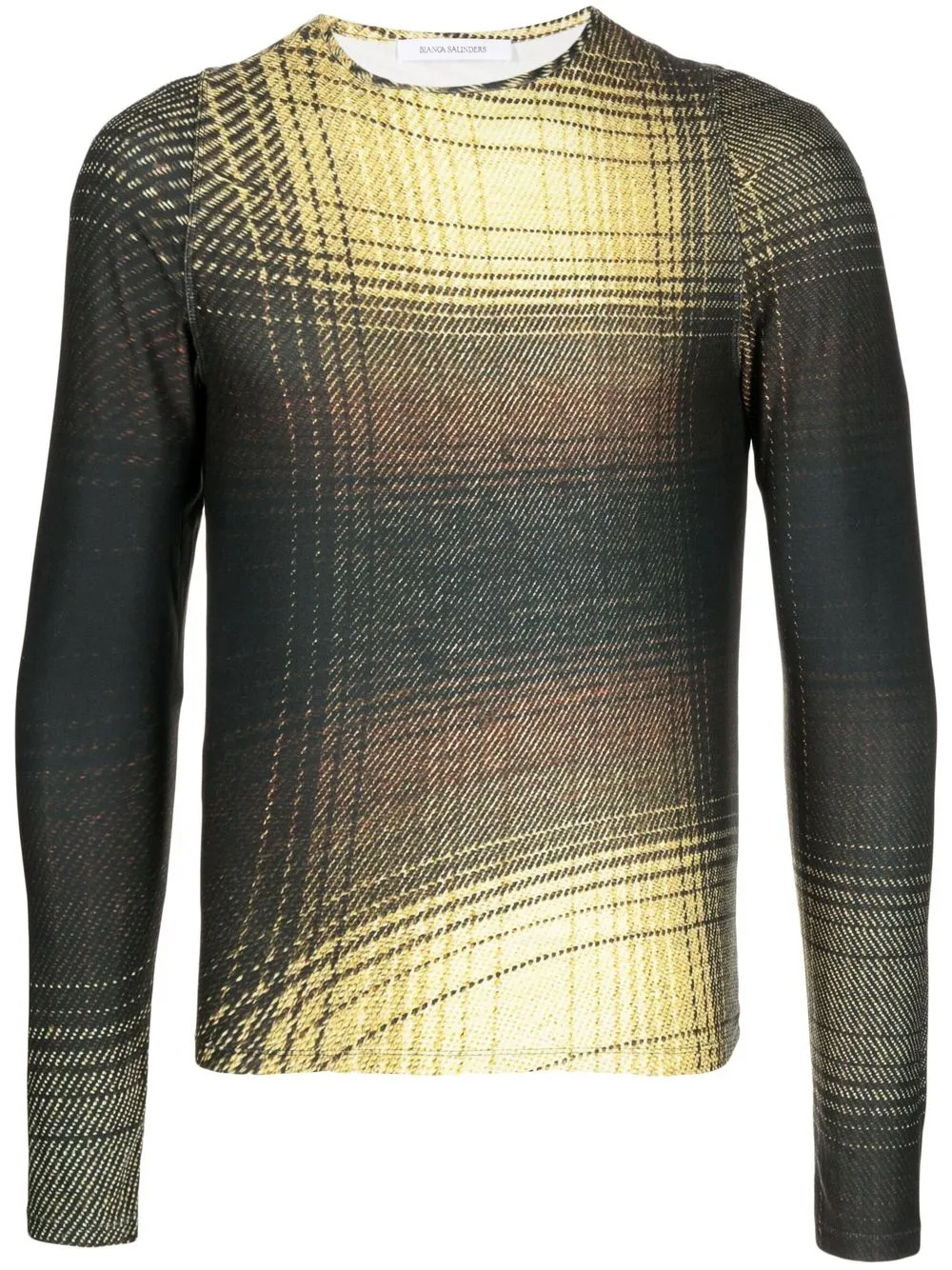 

Bianca Saunders tartan-print long-sleeve T-shirt - Black