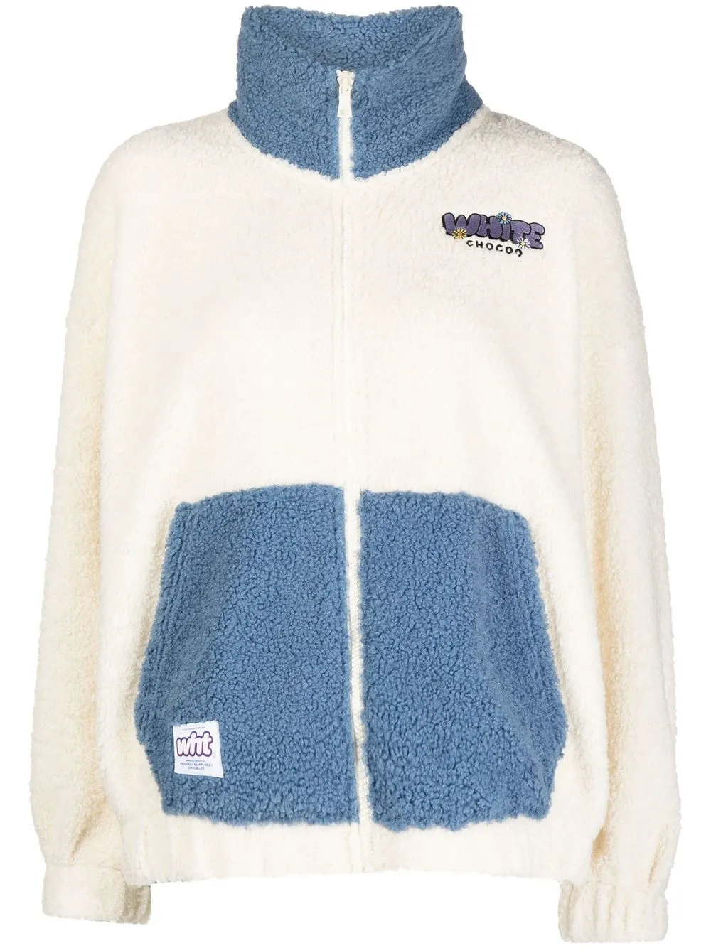 

CHOCOOLATE logo-embroidered fleece jacket - White