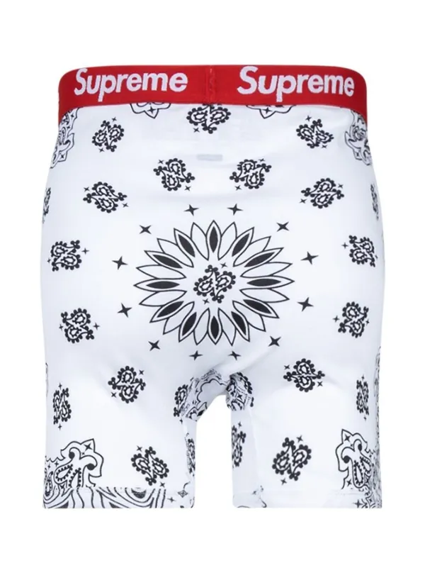 Supreme - x Hanes bandana-print Boxers - Unisex - Cotton - L - White