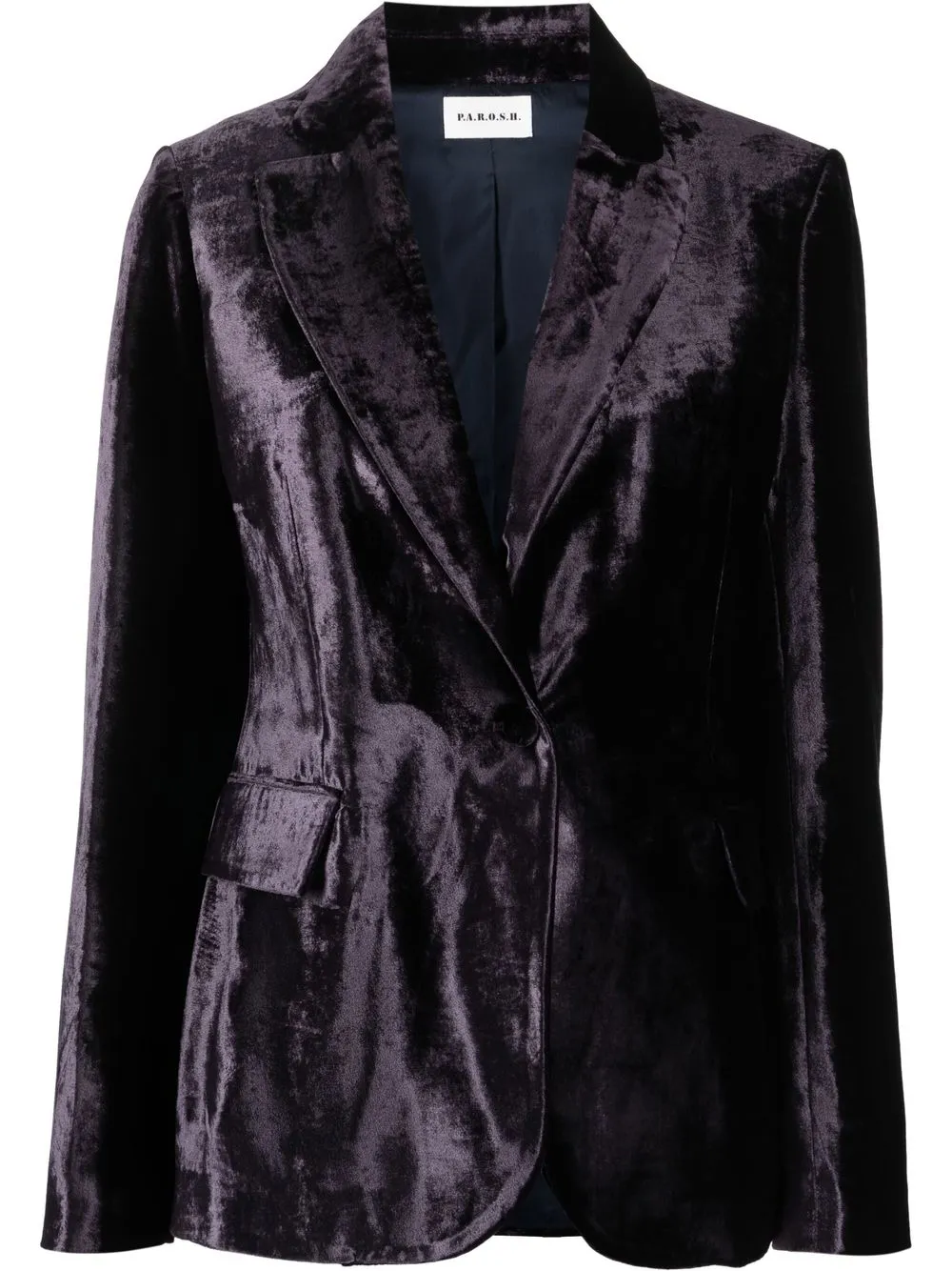 

P.A.R.O.S.H. single-breasted velvet blazer - Purple