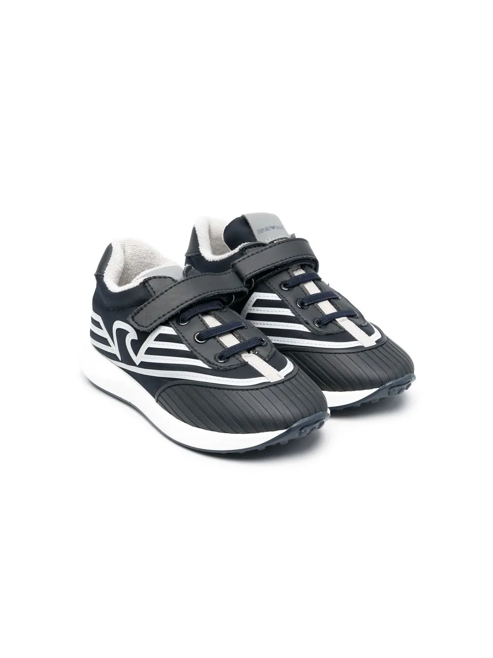 

Emporio Armani Kids tenis bajos con cierre autoadherente - Azul