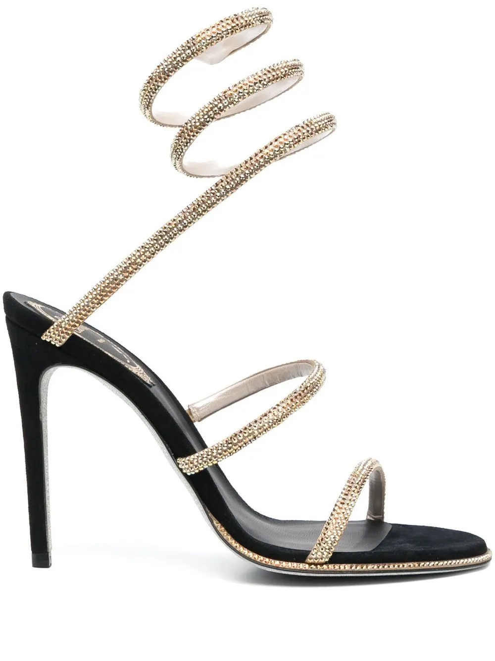 

René Caovilla Cleo 110mm embellished strap sandals - Gold