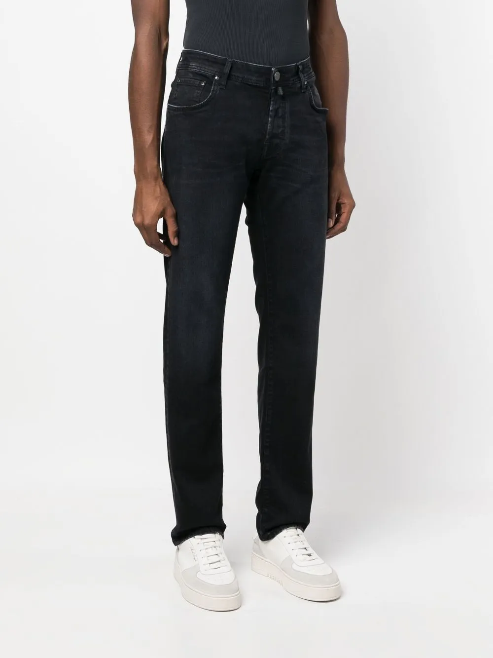 Shop Jacob Cohen Low-rise Straight.leg Jeans In Blue