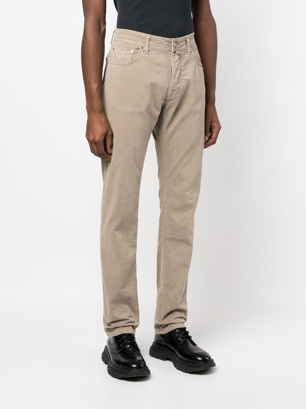 JACOB COHEN LOGO-PATCH STRAIGHT-LEG JEANS 