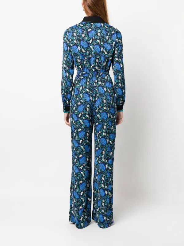 Dvf best sale floral jumpsuit