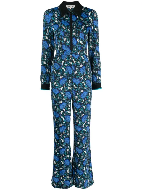 DVF Diane von Furstenberg floral print long sleeve jumpsuit 