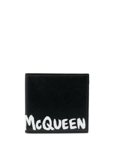 Alexander McQueen 그래피티 로고 프린트 2단 지갑