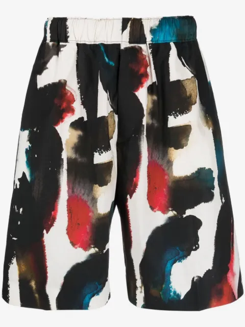Alexander McQueen bermudas rectas con logo estampado