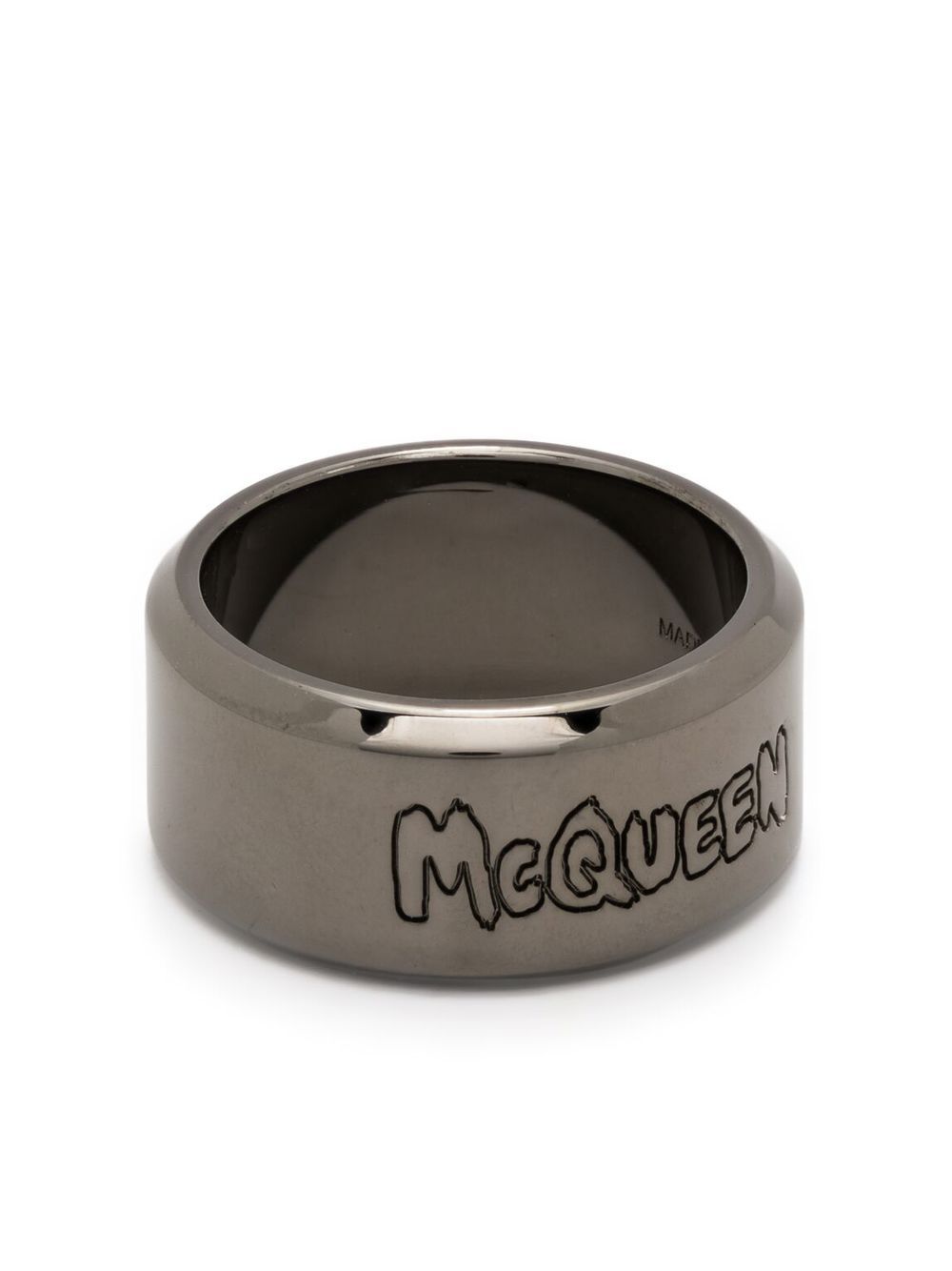 

Alexander McQueen logo-engraved ring - Black