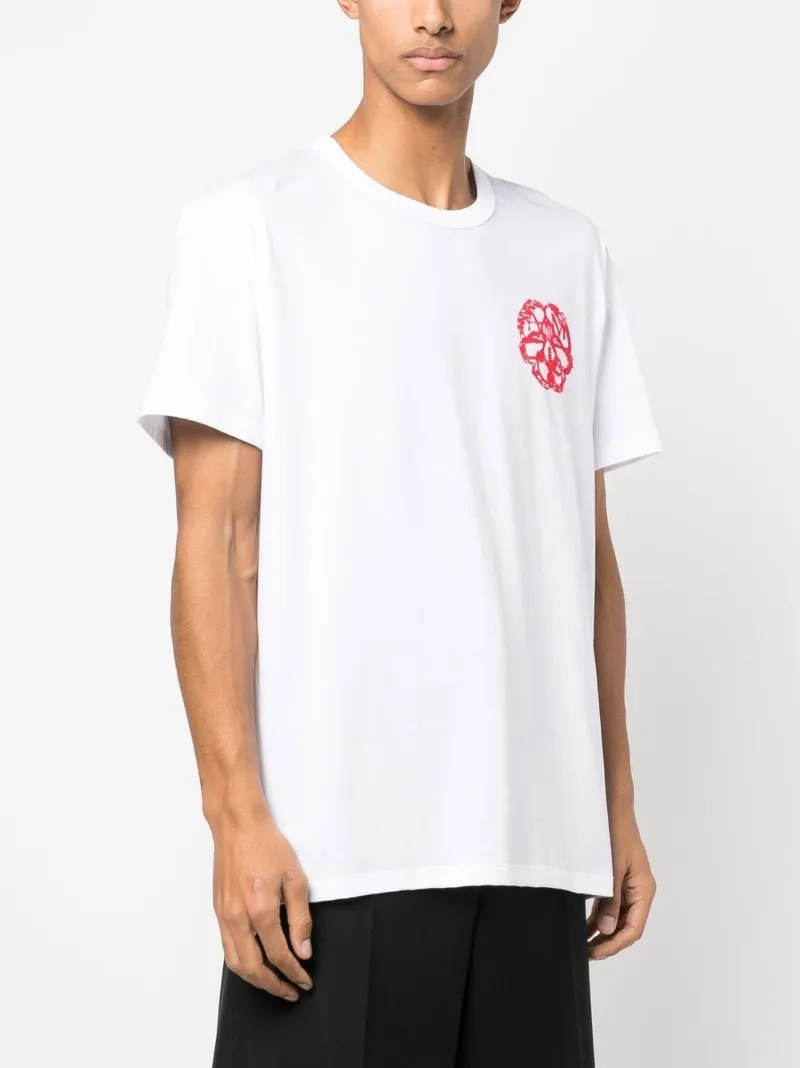 Alexander McQueen graphic-print cotton T-shirt white | MODES